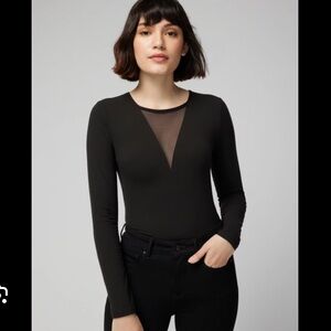 NWT WHBM Forme long sleeve mesh inset top **sold out on web**